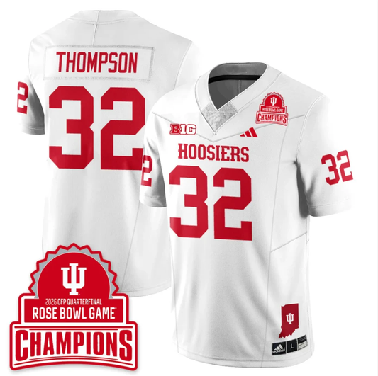 Anthony Thompson Jersey #32 Indiana Hoosiers 2026 Rose Bowl Game Champions White by NCAA Football Jersey