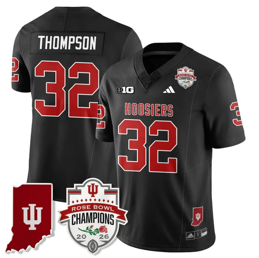 Anthony Thompson Jersey #32 Indiana Hoosiers Rose Bowl Champions Stitched Black by NCAA Football Jersey