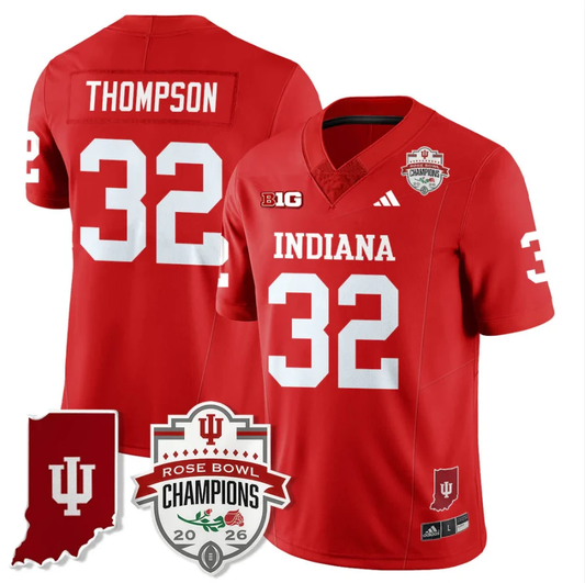 Anthony Thompson Jersey #32 Indiana Hoosiers Rose Bowl Champions Stitched Red by NCAA Football Jersey