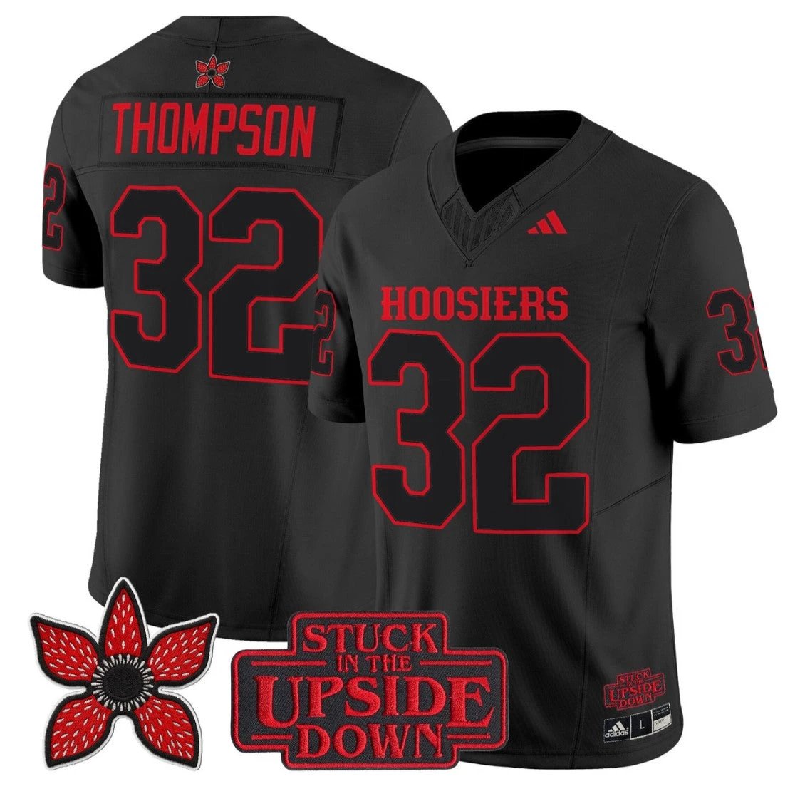 Anthony Thompson Jersey #32 Indiana Hoosiers Stranger Things Edition Stitched Black by NCAA Football Jersey