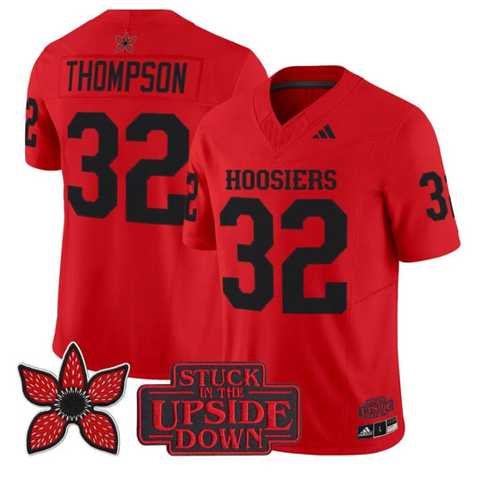 Anthony Thompson Jersey #32 Indiana Hoosiers Stranger Things Edition Stitched Red by NCAA Football Jersey