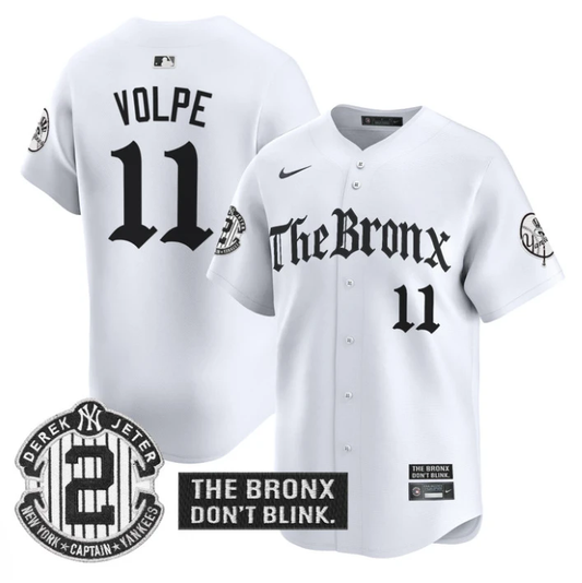 Anthony Volpe Jersey #11 Yankees The Bronx Gothic Ink Drop Edition White by My Store