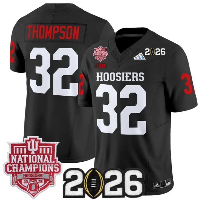 Anthony Thompson Jersey #32 Hoosiers 2025 National Champions 2026 Patch Stitched by My Store NCAA Football Jerseys