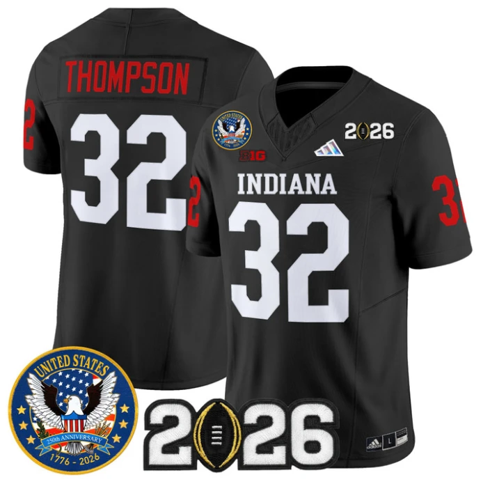 Anthony Thompson Jersey #32 Hoosiers United States 250th Patch V2 Stitched by My Store NCAA Football Jerseys