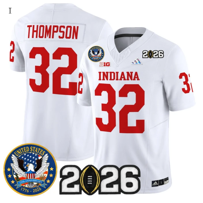 Anthony Thompson Jersey #32 Hoosiers United States 250th Patch V2 Stitched by My Store NCAA Football Jerseys