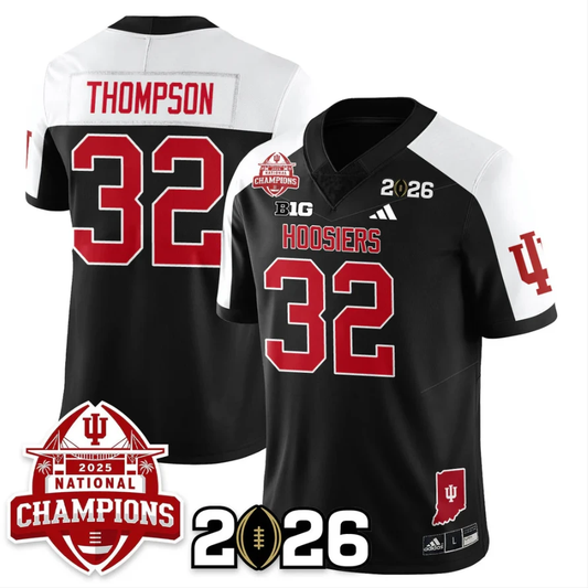 Anthony Thompson Jersey #32 Indiana Hoosiers 2025 National Champions V2 Stitched by My Store NCAA Football Jerseys
