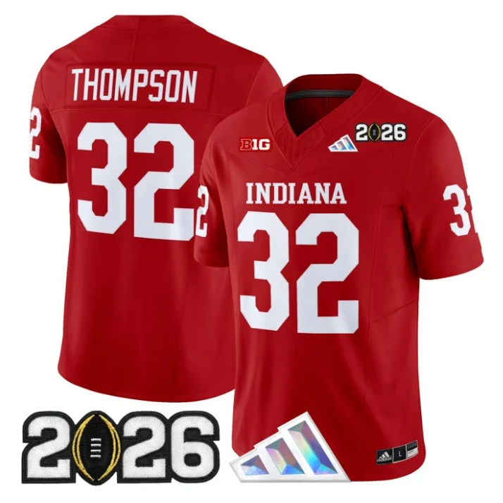 Anthony Thompson Jersey #32 Indiana Hoosiers 2026 CFP Final V3 Stitched by My Store NCAA Football Jerseys