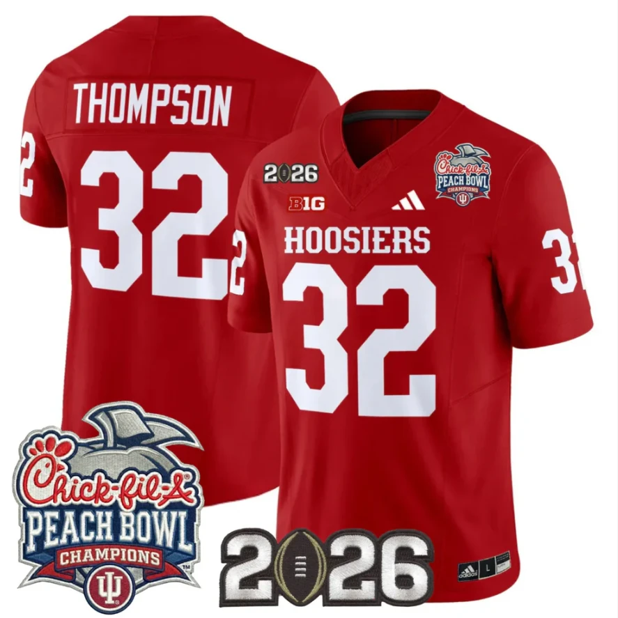 Anthony Thompson Jersey #32 Indiana Hoosiers 2026 Peach Bowl Champions Stitched by My Store NCAA Football Jerseys