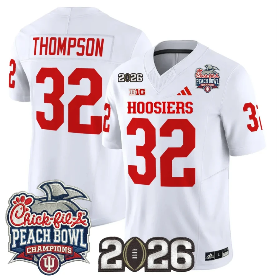 Anthony Thompson Jersey #32 Indiana Hoosiers 2026 Peach Bowl Champions Stitched by My Store NCAA Football Jerseys