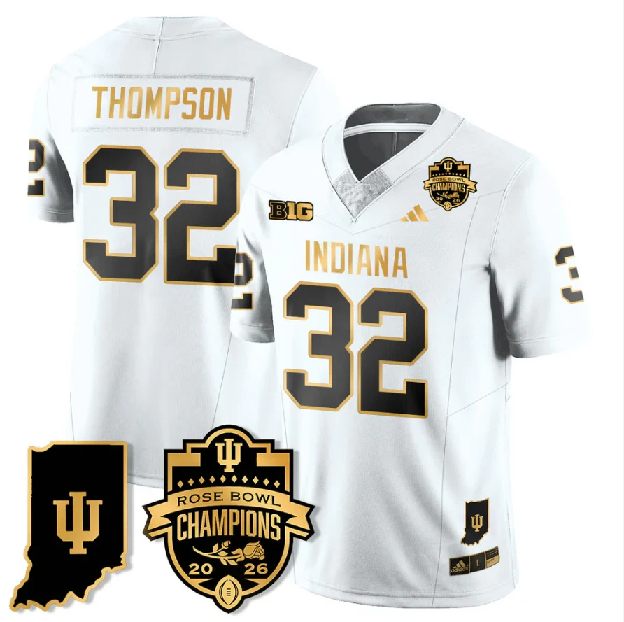 Anthony Thompson Jersey #32 Indiana Hoosiers 2026 Rose Bowl Champions Stitched by My Store NCAA Football Jerseys