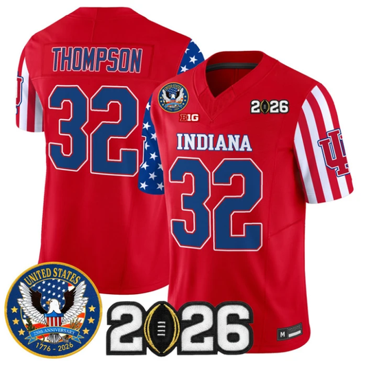 Anthony Thompson Jersey #32 Indiana Hoosiers America 250 Edition 2026 CFP Stitched by My Store NCAA Football Jerseys