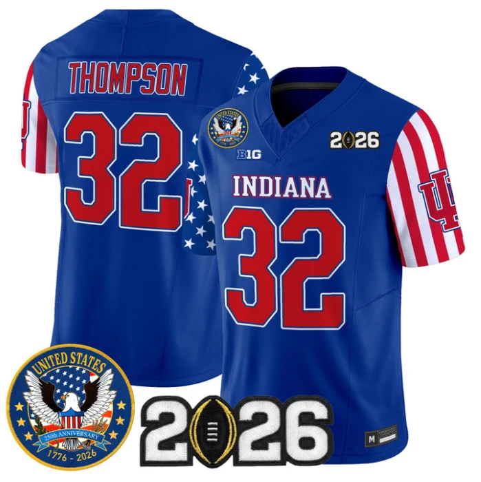 Anthony Thompson Jersey #32 Indiana Hoosiers America 250 Edition 2026 CFP Stitched by My Store NCAA Football Jerseys