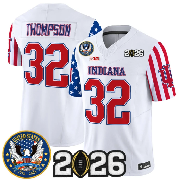 Anthony Thompson Jersey #32 Indiana Hoosiers America 250 Edition 2026 CFP Stitched by My Store NCAA Football Jerseys
