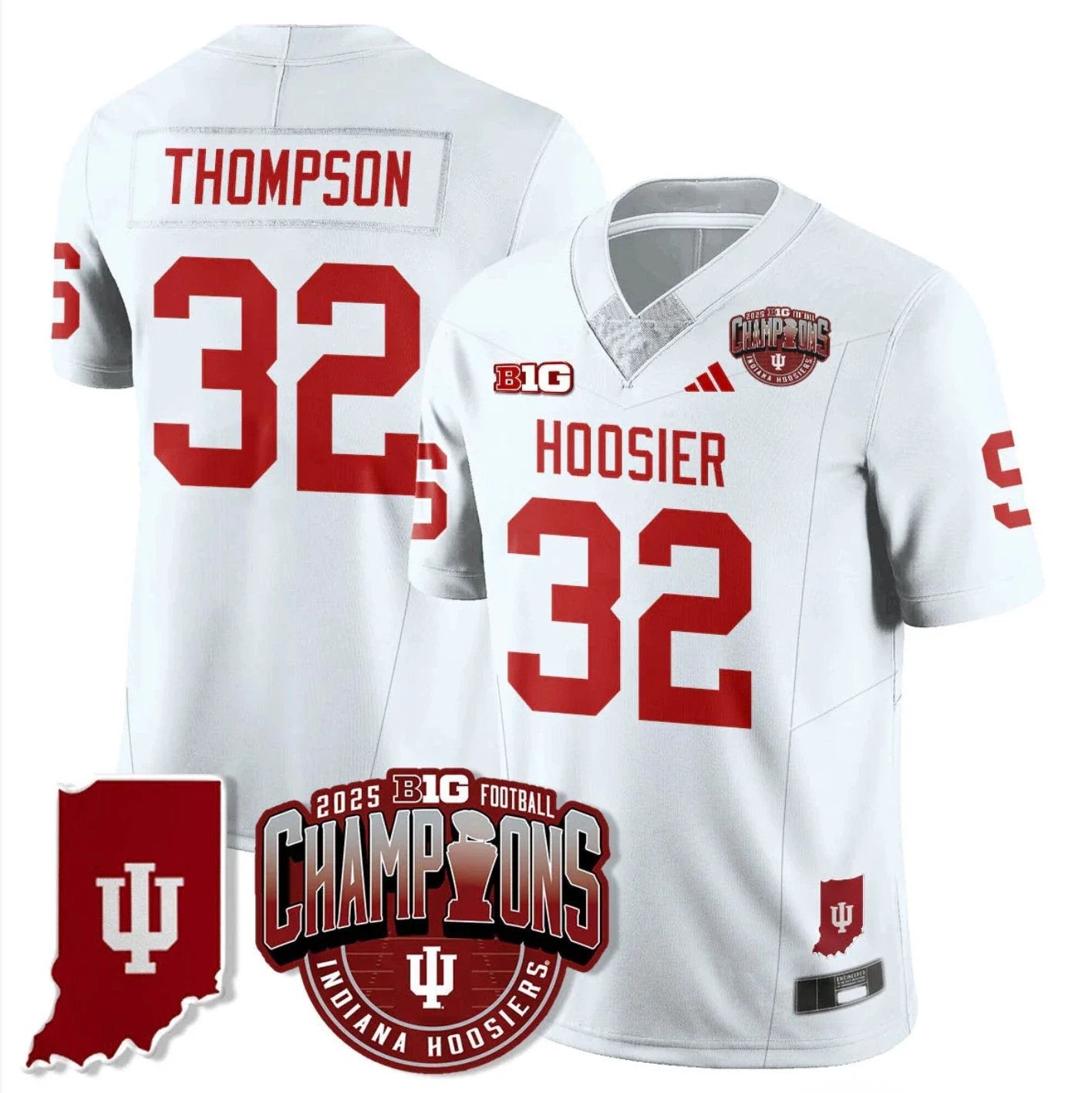 Anthony Thompson Jersey #32 Indiana Hoosiers Big 10 Champions Stitched by My Store NCAA Football Jerseys