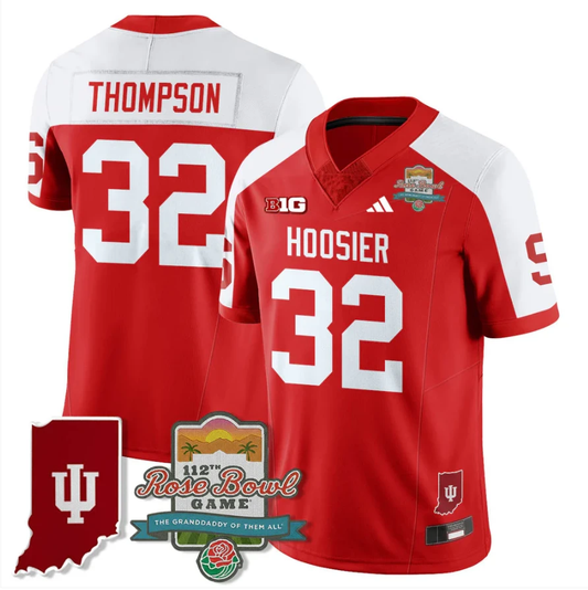 Anthony Thompson Jersey #32 Indiana Hoosiers Rose Bowl 112th Patch Stitched by My Store NCAA Football Jerseys