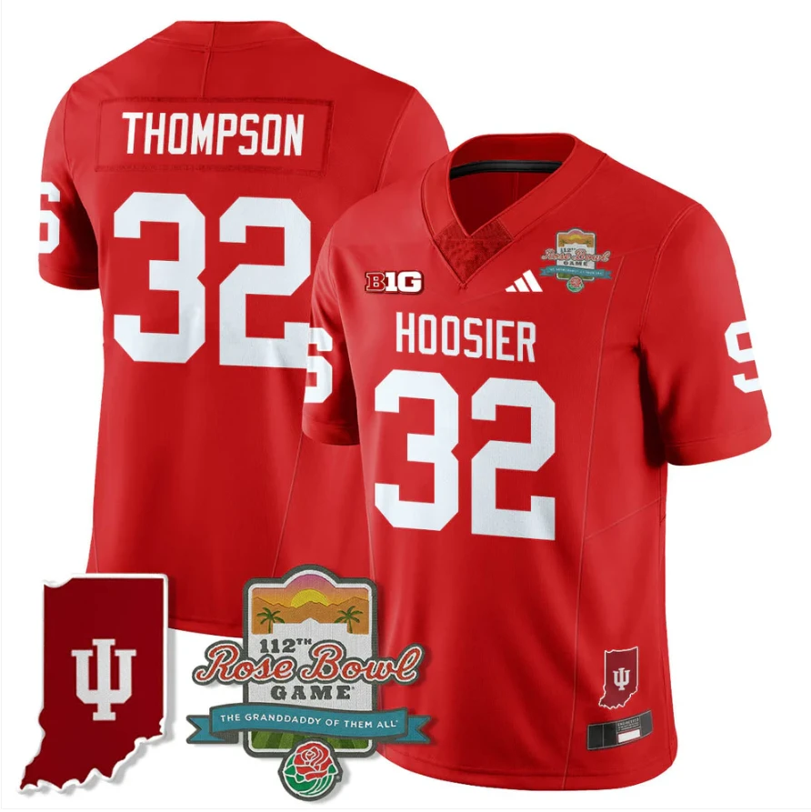 Anthony Thompson Jersey #32 Indiana Hoosiers Rose Bowl 112th Patch Stitched by My Store NCAA Football Jerseys