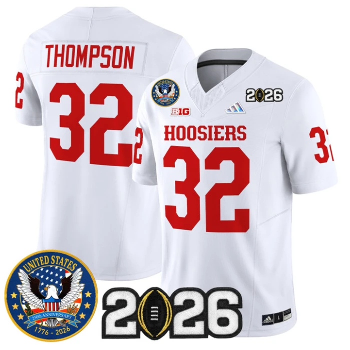 Anthony Thompson Jersey #32 Indiana Hoosiers United States 250th 2026 Stitched by My Store NCAA Football Jerseys