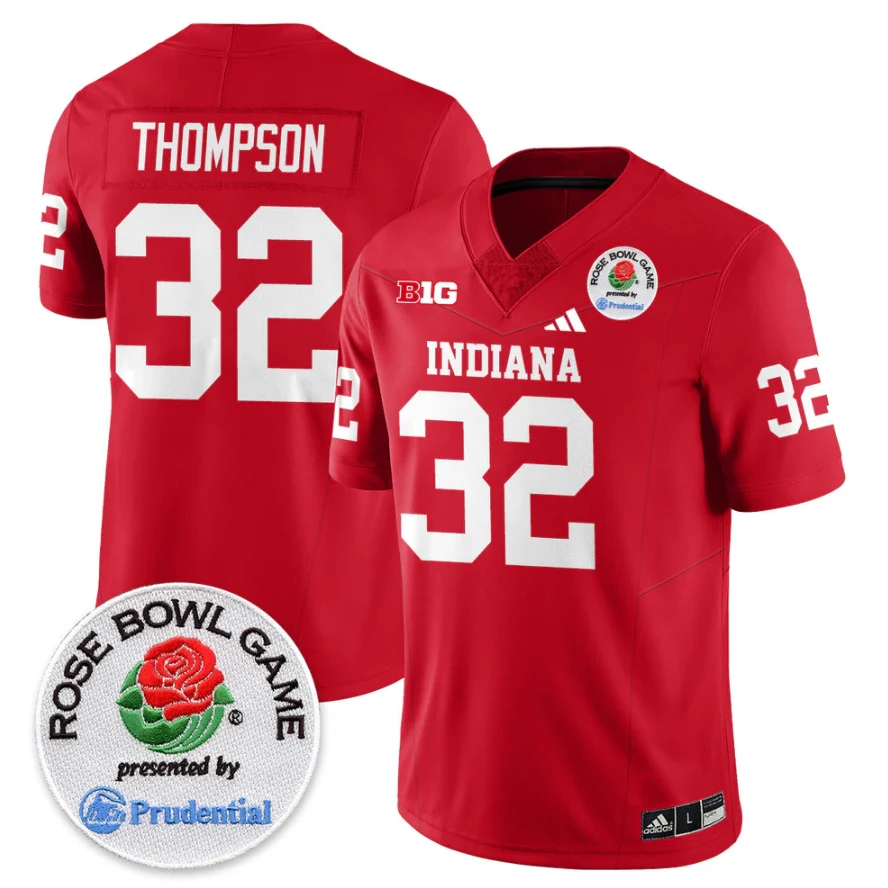 Anthony Thompson Jersey #32 Indiana Hoosiers Vapor Rose Bowl Patch Stitched by My Store NCAA Football Jerseys