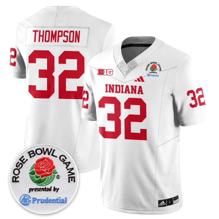Anthony Thompson Jersey #32 Indiana Hoosiers Vapor Rose Bowl Patch Stitched by My Store NCAA Football Jerseys