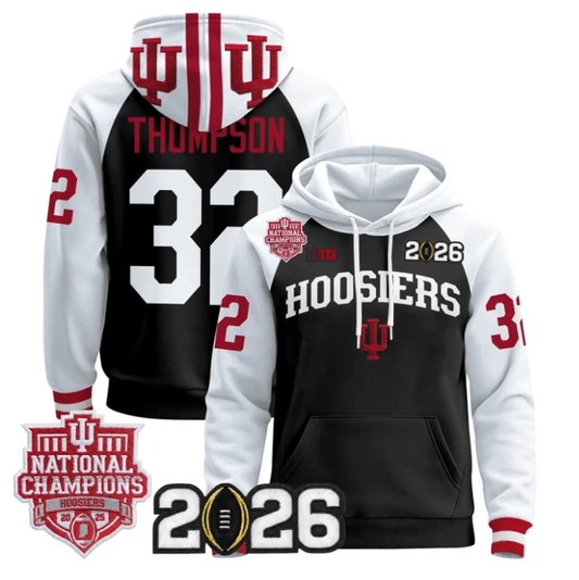 Anthony Thompson Pullover Hoodie #33 Hoosiers 2025 National Champions Stitched by Hoodie Pullover