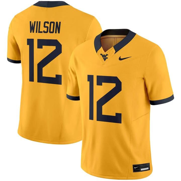 Anthony Wilson Jr Jersey #12 West Virginia Mountaineers 2025 Stitched by My Store NCAA Football Jerseys