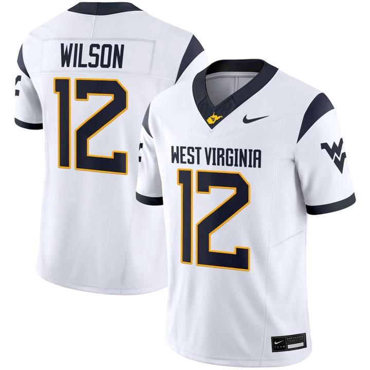 Anthony Wilson Jr Jersey #12 West Virginia Mountaineers 2025 Stitched by My Store NCAA Football Jerseys