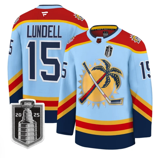 Anton Lundell Jersey #15 Florida Panthers 2025 Stanley Cup Final Stitched Blue by Hockey David