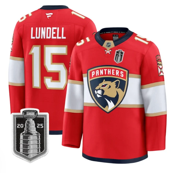 Anton Lundell Jersey #15 Florida Panthers 2025 Stanley Cup Final Stitched Red by Hockey David