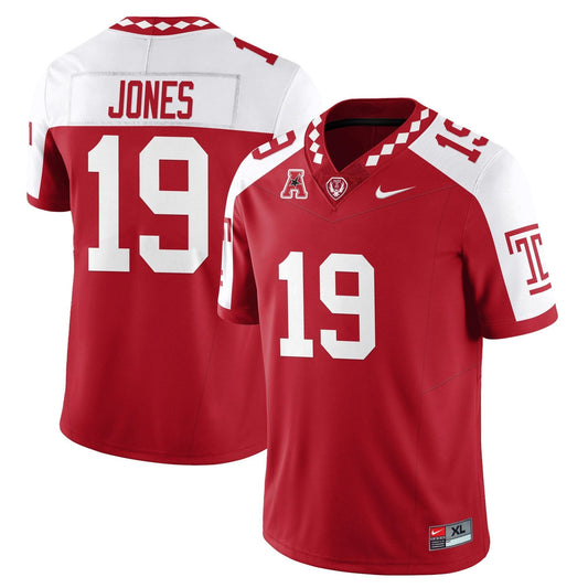Antonio Jones Jersey #19 Temple Football 2025 Vapor Limited Stitched Alternate by My Store