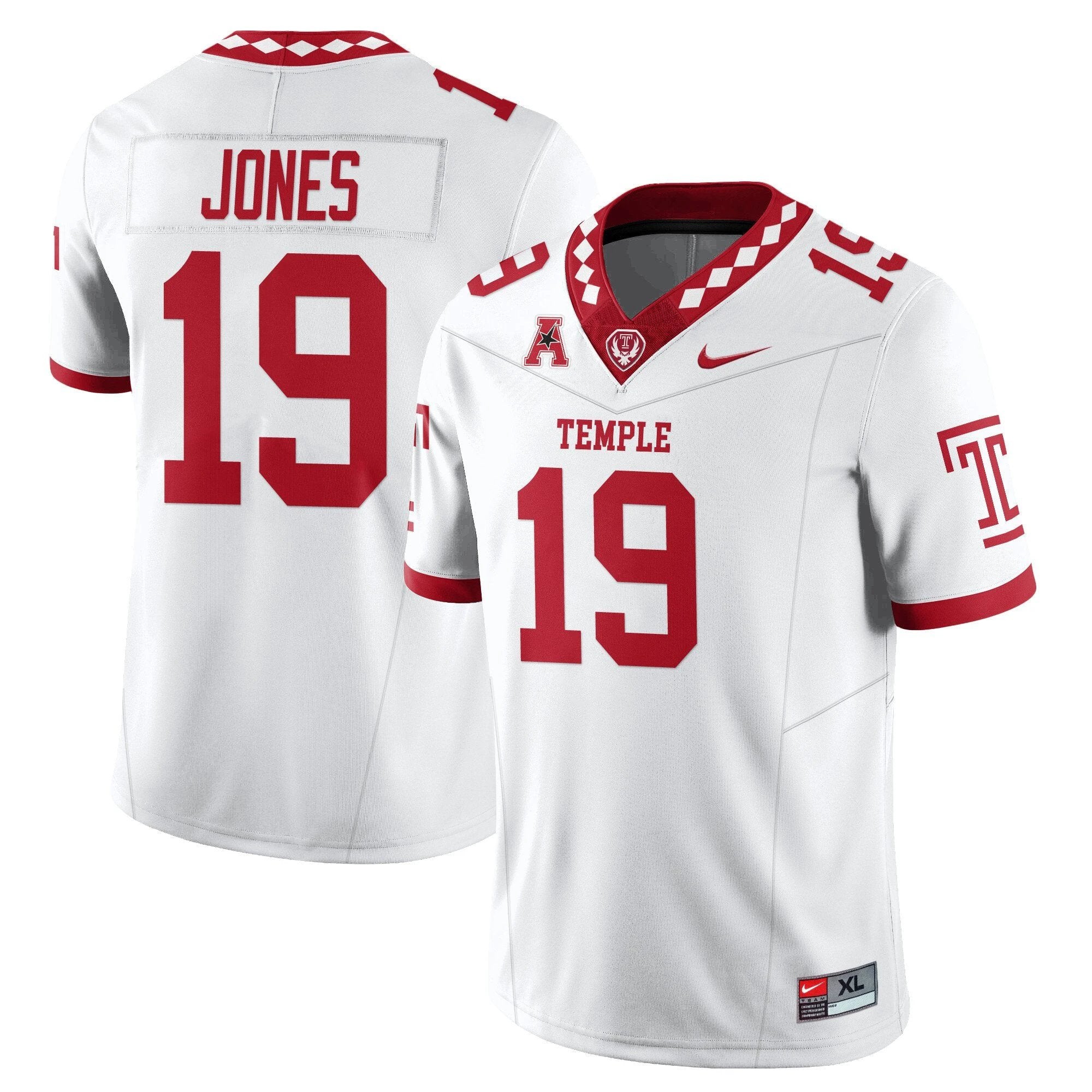 Antonio Jones Jersey #19 Temple Football 2025 Vapor Limited Stitched White by My Store