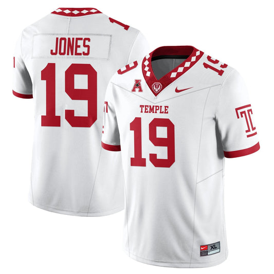 Antonio Jones Jersey #19 Temple Football 2025 Vapor Limited Stitched White by My Store