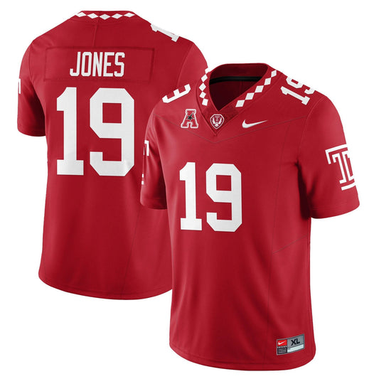 Antonio Jones Jersey #19 Temple Football 2025 Vapor Limited Stitched by My Store NCAA Football Jerseys