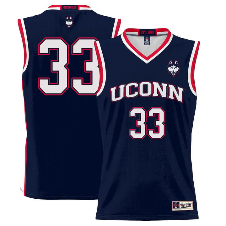 Apostolos Roumoglou Jersey UConn Huskies College Basketball No Name Navy #33 by My store basketball
