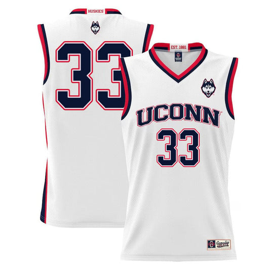 Apostolos Roumoglou Jersey UConn Huskies College Basketball White #33 by My store basketball