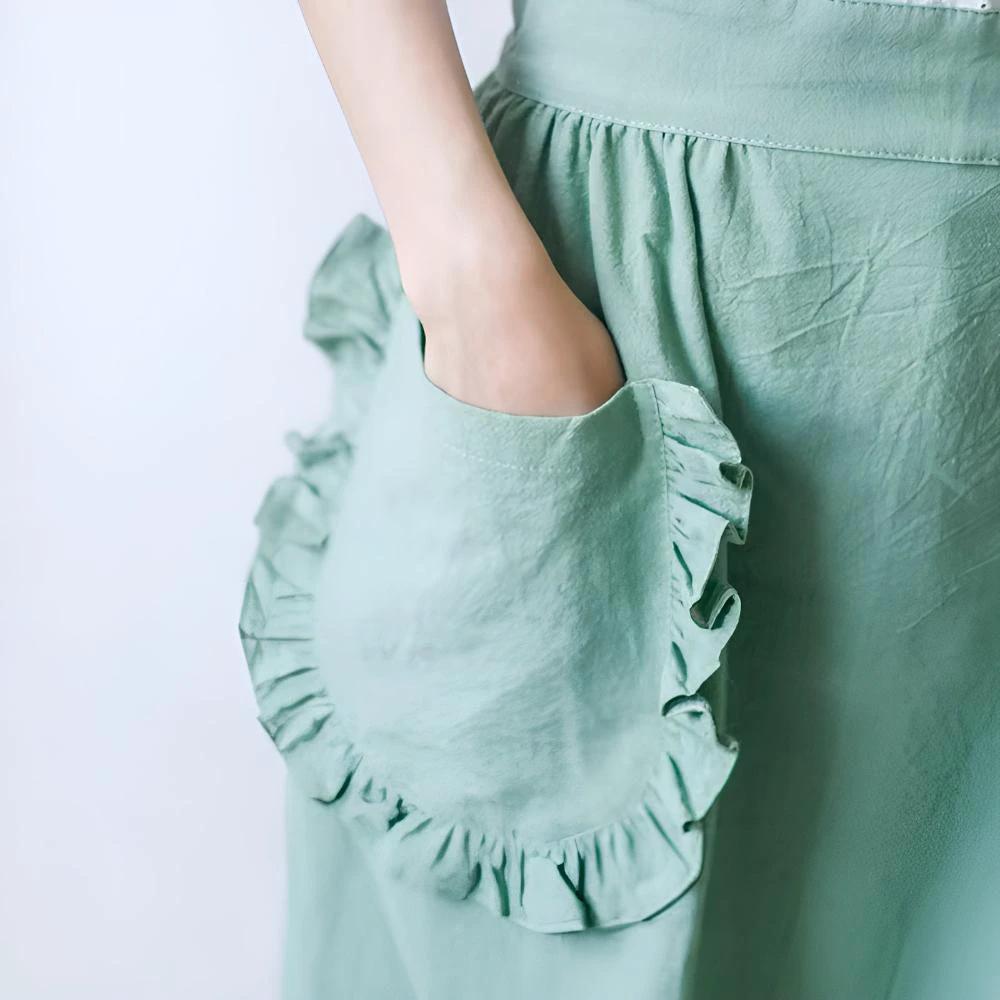 Chic Ruffle Pocket Apron by Casa & Beyond