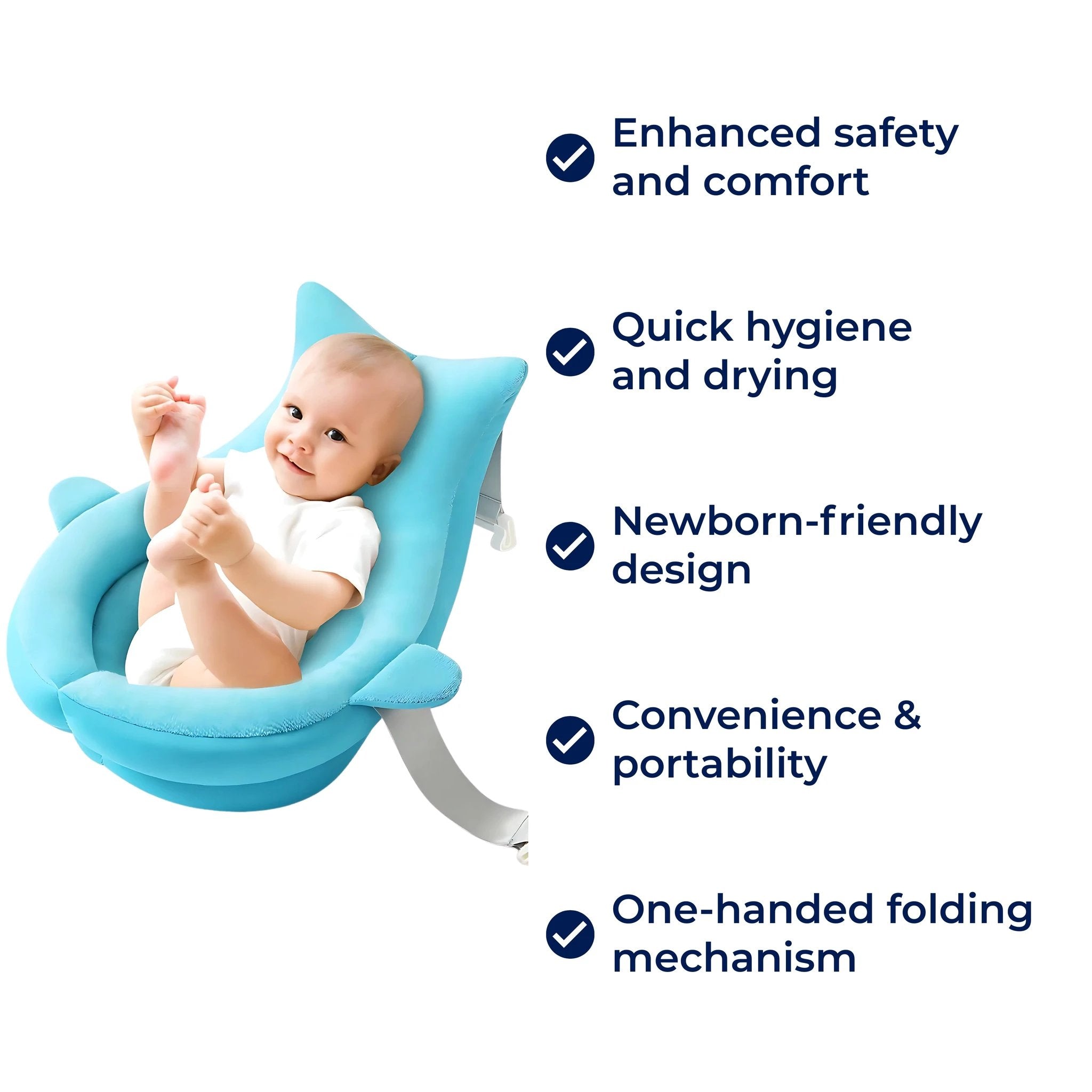 AquaNest | Baby Bath Support – Non-Slip Cushion – Quick-Drying Fabric – Newborn Safety Bowlift by Bowlift