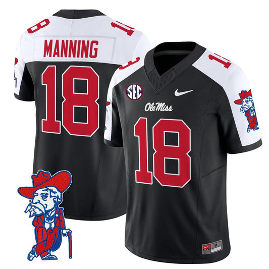 Archie Manning Jersey #18 Ole Miss Rebels 2025 Limited V2 Stitched Black Alternate by My Store