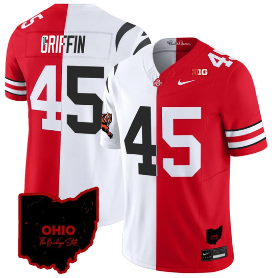 Archie Griffin Jersey #45 Ohio State Buckeyes Split Vapor Football Stitched by NCAA Football Jersey