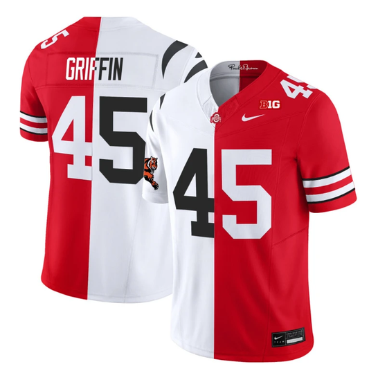 Archie Griffin Jersey #45 Ohio State Buckeyes Split Vapor V2 Football Stitched by NCAA Football Jersey