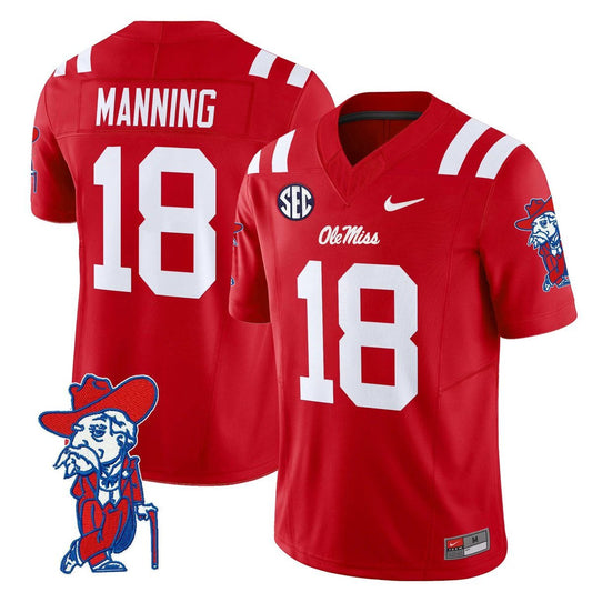 Archie Manning Jersey #18 Ole Miss Rebels 2025 Limited V2 Stitched Red by My Store