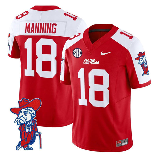 Archie Manning Jersey #18 Ole Miss Rebels 2025 Limited V2 Stitched Red Alternate by My Store
