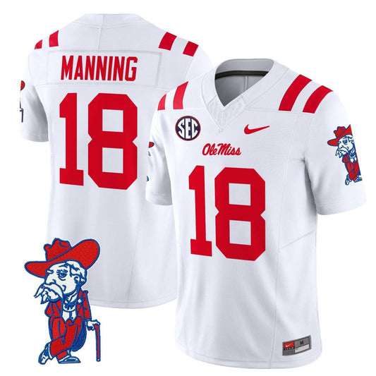 Archie Manning Jersey #18 Ole Miss Rebels 2025 Limited V2 Stitched White by My Store