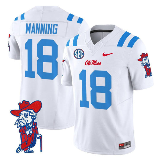 Archie Manning Jersey #18 Ole Miss Rebels 2025 Limited V2 Stitched White Limited by My Store
