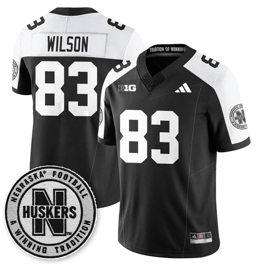 Archie Wilson Jersey #83 Nebraska Football 2025 Blackout Stitched Black Alter by My Store NCAA Football Jerseys