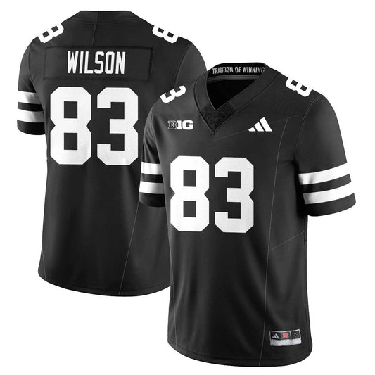 Archie Wilson Jersey #83 Nebraska Football 2025 Blackout Stitched Black by My Store NCAA Football Jerseys