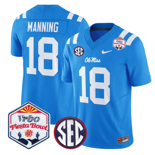 Archie Manning Jersey #18 Ole Miss Rebels 2026 Fiesta Bow Stitched by My Store NCAA Football Jerseys