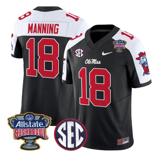 Archie Manning Jersey #18 Ole Miss Rebels 2026 Sugar Bowl Stitched by My Store NCAA Football Jerseys