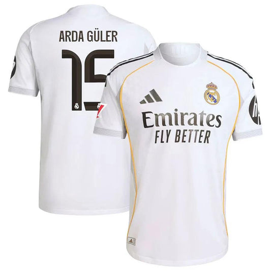 Arda Guler 15 Real Madrid 2025-26 Home Jersey – White by Soccer Jersey