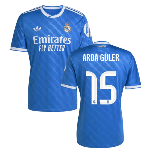 Arda Guler #15 Real Madrid 2025-26 Third Match Jersey – Blue by Soccer Jersey