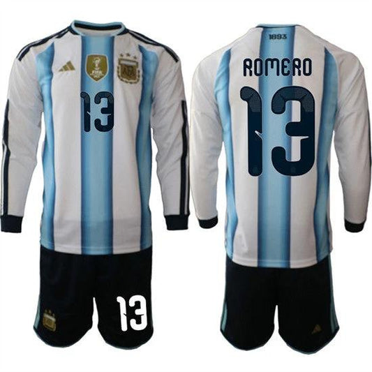 Argentina #13 ROMERO Jersey Long Sleeve National Team x World Cup 2026 Home White On Field Soccer by Soccer Jersey